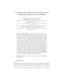 Caching Dynamic Web Content: Designing and Analysing an Aspect-Oriented Solution