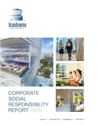 Corporate Social Responsibility Report 2020