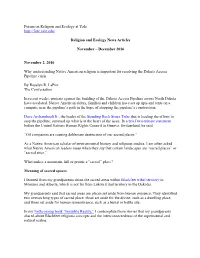 Forum on Religion and Ecology at Yale Religion