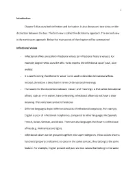 Introduction Chapter 5 Discusses Both Inflection and Derivation. It Also