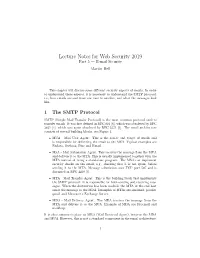 Lecture Notes for Web Security 2019 Part 5 — E-Mail Security Martin Hell