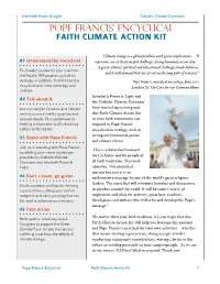 Pope Francis' Encyclical Resources Page from Interfaith Power & Light