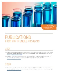 Publications from Rsrt-Funded Projects