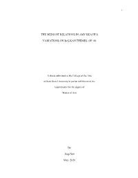 The Mediant Relations in Amy Beach's Variations On