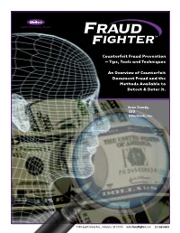 Tips, Tools and Techniques an Overview of Counterfeit Document