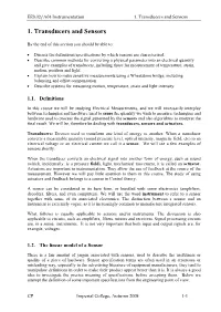 1. Transducers and Sensors