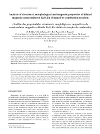 Analysis of Structural, Morphological and Magnetic Properties of Diluted Magnetic Semiconductor Zno:Eu Obtained by Combustion Reaction