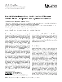 How Did Marine Isotope Stage 3 and Last Glacial Maximum Climates Differ? – Perspectives from Equilibrium Simulations