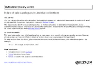 Index of Sale Catalogues in Archive Collections