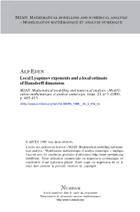 Local Lyapunov Exponents and a Local Estimate of Hausdorff Dimension M2AN