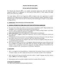 RFP NO: (WFP/NEP/2018/CP001) This Request for Proposals