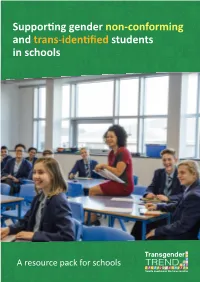 Supporting Gender Non-Conforming and Trans-Identified Students In