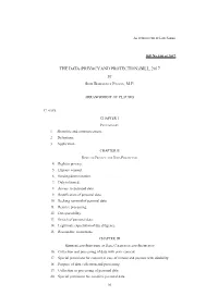 The Data (Privacy and Protection) Bill, 2017