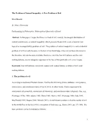 The Problem of Natural Inequality: a New Problem of Evil Moti Mizrahi St