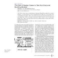 The Use of Design Cases to Test Architectural Building Models