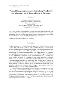 Typifying Tongkat Ali and Other Notes on the Simaroubaceae in Singapore