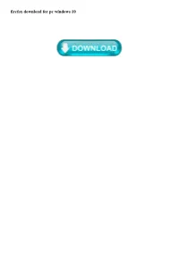Firefox Download for Pc Windows 10