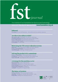 Fstjournal@Foundation.Org.Uk FST Journal Publishes Summaries of All the Talks Given at Its Meetings