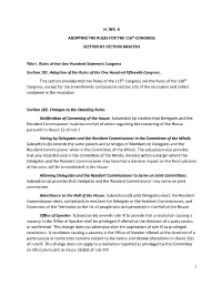 House Rules in Subsection (B)