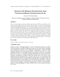 Journey of Mobile Generation and Cognitive Radio Technology in 5G