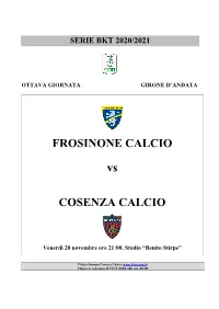 Match Program Frosinone