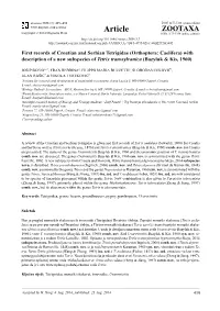 Orthoptera: Caelifera) with Description of a New Subspecies of Tetrix Transsylvanica (Bazyluk & Kis, 1960)