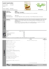 Product Specification Date Created: 13.03.2020 Version: 3 Date of Update: 04.09.2021 Electronic Prepared, Valid Without Signature