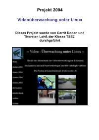 Projekt 2004 Videoüberwachung Unter Linux