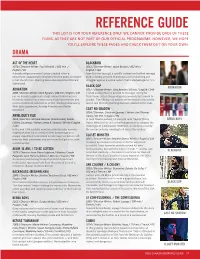Reference Guide This List Is for Your Reference Only