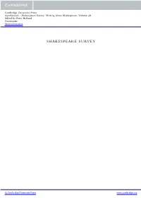 Shakespeare Survey: Writing About Shakespeare, Volume 58 Edited by Peter Holland Frontmatter More Information