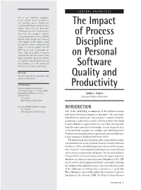 The Impact of Process Discipline on Personal Software Quality and Productivity