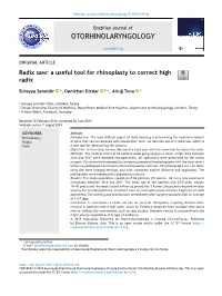A Useful Tool for Rhinoplasty to Correct High Radix
