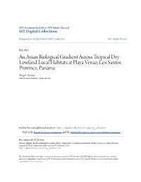 An Avian Biological Gradient Across Tropical Dry Lowland Local