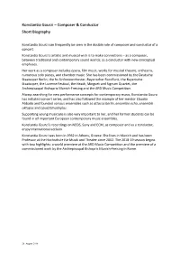 Composer & Conductor Short Biography