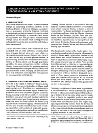 Gender, Population and Environment in the Context of Deforestation: a Malaysian Case Study