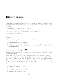 Hilbert Spaces