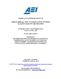 Prison Break: Why Conservatives Turned Against Mass Incarceration
