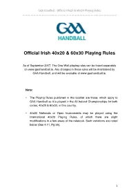 Rules of Handball Place a Presumptive Code of Integrity and Honesty on Each Player