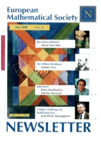 The Catalan Mathematical Society EMS June 2000 3 EDITORIAL