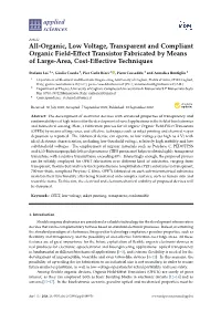 All-Organic, Low Voltage, Transparent and Compliant Organic Field-Effect