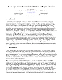 An Open Source Personalization Platform for Higher Education