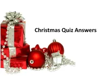 Christmas Quiz Answers 1