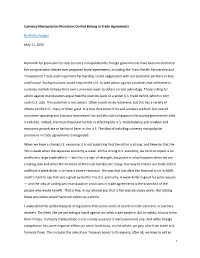 Currency Manipulation Provisions Do Not Belong in Trade Agreements