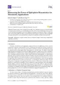 Harnessing the Power of Eph/Ephrin Biosemiotics for Theranostic Applications