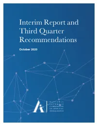 Interim Report and Third Quarter Recommendations