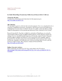 Iuscholarworks Dr. Ruth Clifford Engs Presentations, Publications