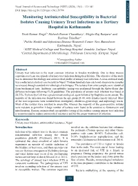 Monitoring Antimicrobial Susceptibility in Bacterial Isolates Causing