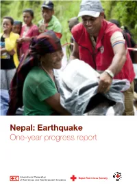 Nepal: Earthquake One-Year Progress Report