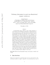 Ordering Phenomena in Quasi One-Dimensional Organic Conductors