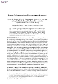 Proto-Micronesian Reconstructions—1